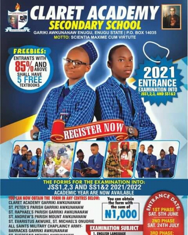 2021 ENTRANCE EXAMINATION INTO JSS1,2,3 AND SS1,2